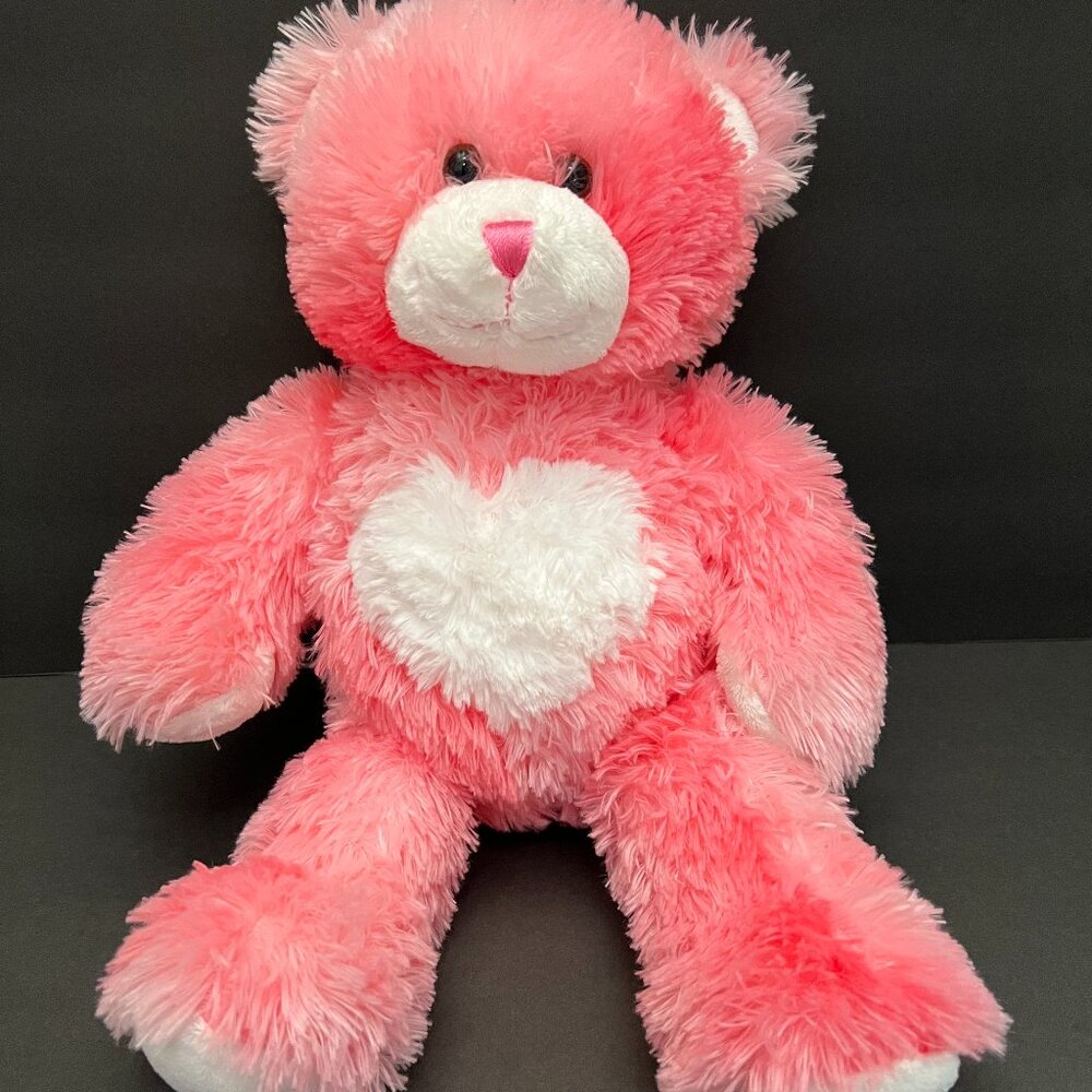 Build-a-Bear Pink Bear with Heart On Foot